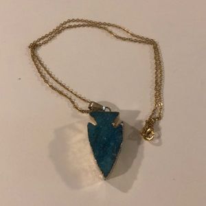 Druzzy arrowhead necklace